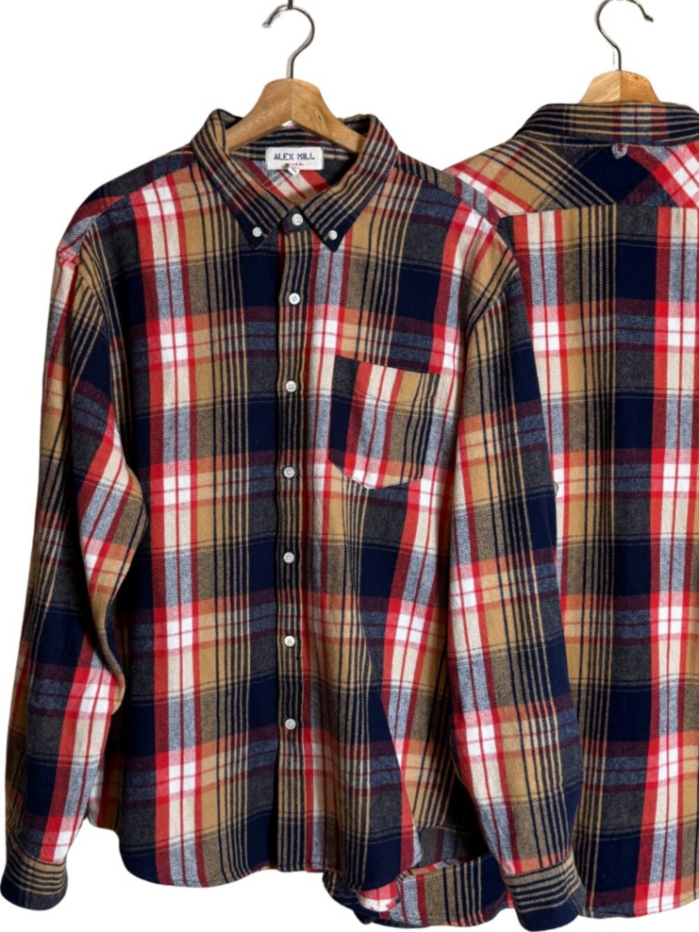 Alex Mill Regular Fit Plaid Flannel Button Down Shirt Men's XL Outdoor Dad NWOT